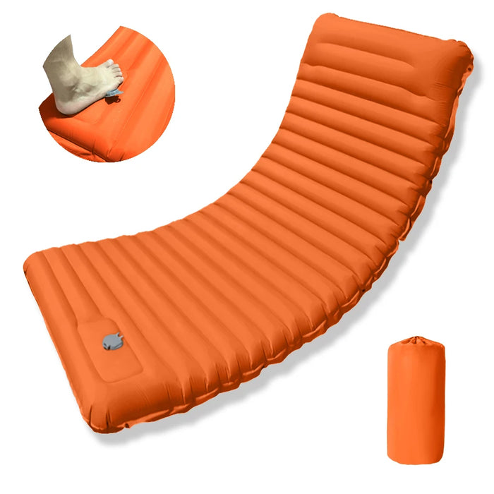 Outdoor Camping Sleeping Pad Folding Sleep Mat Beach Inflat Mattress with Pillows Ultralight Air Mat Travel Hiking New