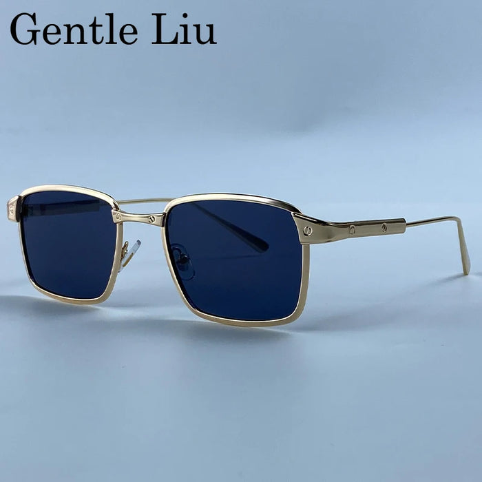 Steampunk Square Sunglasses Men 2026 Luxury Brand Designer Metal Frame Vintage Sun Glasses Punk Driving UV400 Eyewear Male Shade
