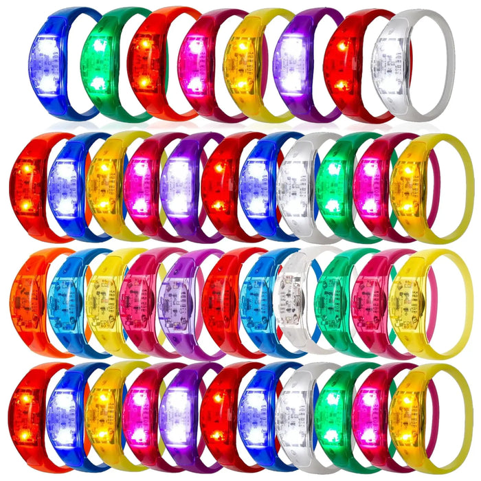 Pulseras LED que brillan de 10 a 300 piezas, pulsera luminosa que se ilumina con control de sonido para Nochevieja, conciertos con control de música