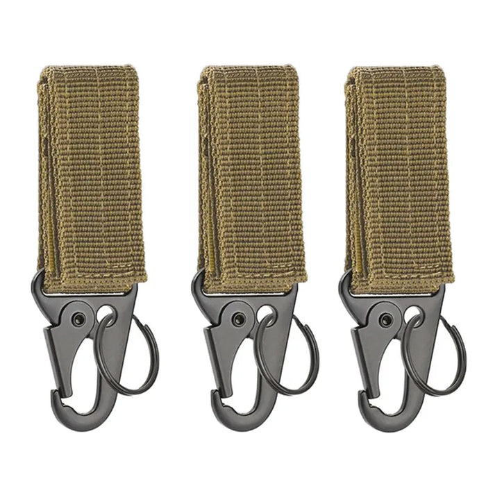 1-3 PIEZAS. Hebilla táctica colgante Molle de nailon con mosquetón, cinturón, llavero triangular para escalada al aire libre, camping, herramienta y accesorio