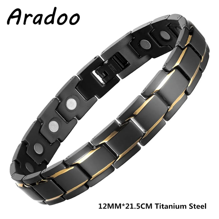 ARADOO Vintage Pure Copper Cross Men's Bracelet Magnetic Therapy Bracelet