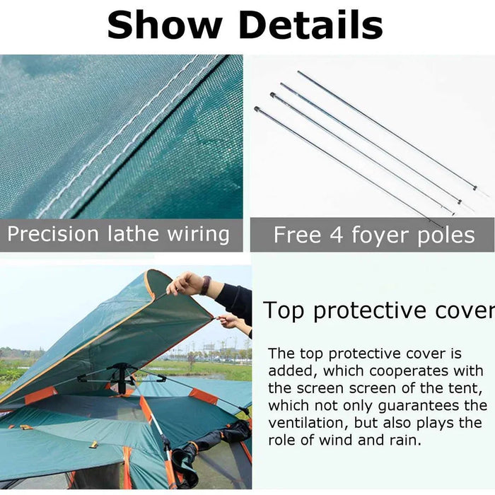 Goture Outdoor Camping Tent 2-6 People Portable Folding Automatic Tent Beach Fishing Family Travel  Park Anti-UV Shade