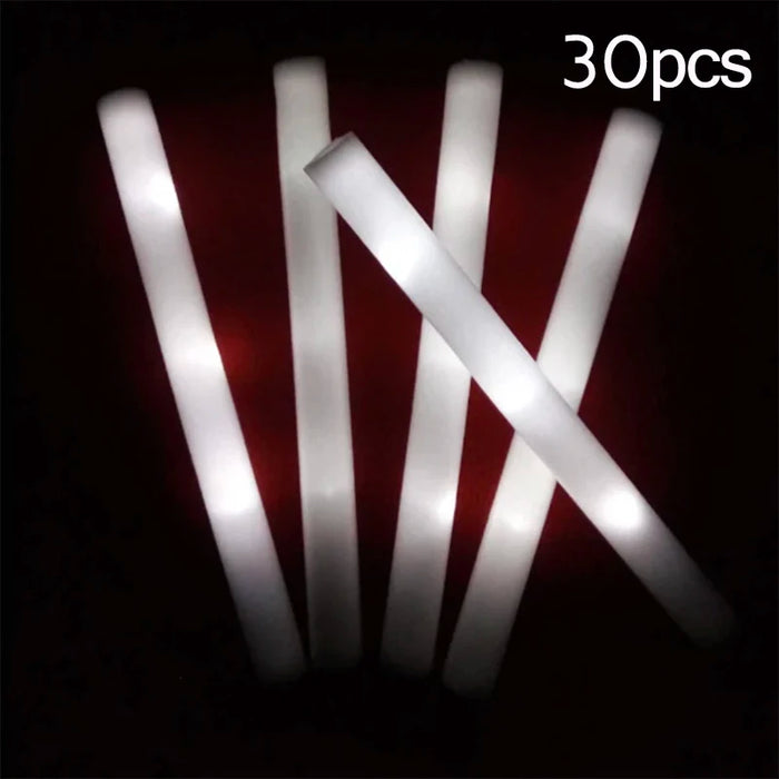 20/30/60Pcs LED Foam Glow Sticks 3 Modes Colorful Flashing Glow Stick Glow in The Dark Party Supplies Wedding Raves Concert