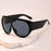 Y2K Wide Rim Shield Sunglasses, Unisex Oversized Wraparound Frame Solid Lens Street Style Eyewear