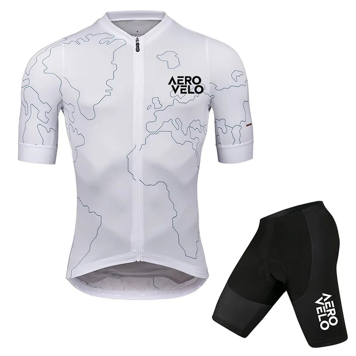 AERO VELO Cycling Jersey Set Men Cycling Clothing Summer Road Training Bike Shirts Suit Bicycle Bib Shorts MTB Uniform