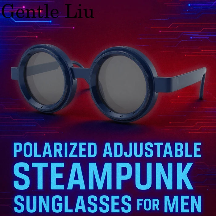 ND9 Gafas de sol polarizadas redondas con atenuación ajustable para hombre 2026, de marca de lujo, estilo punk, para pesca, gafas de sol para exteriores, protección UV400