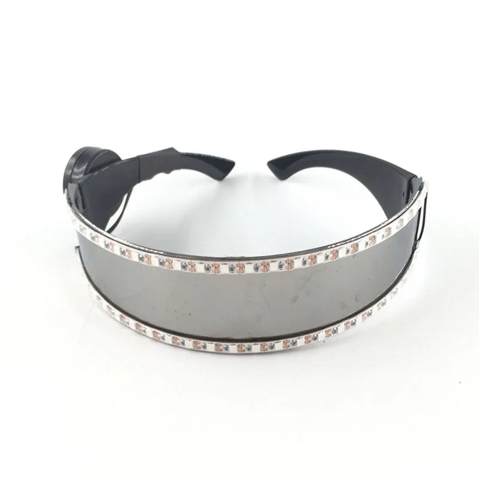 Lunettes lumineuses pour artistes de boîte de nuit Lunettes LED Fête Danse Rave Noël 6V LED Lunettes de soldat futuristes Lumières néon
