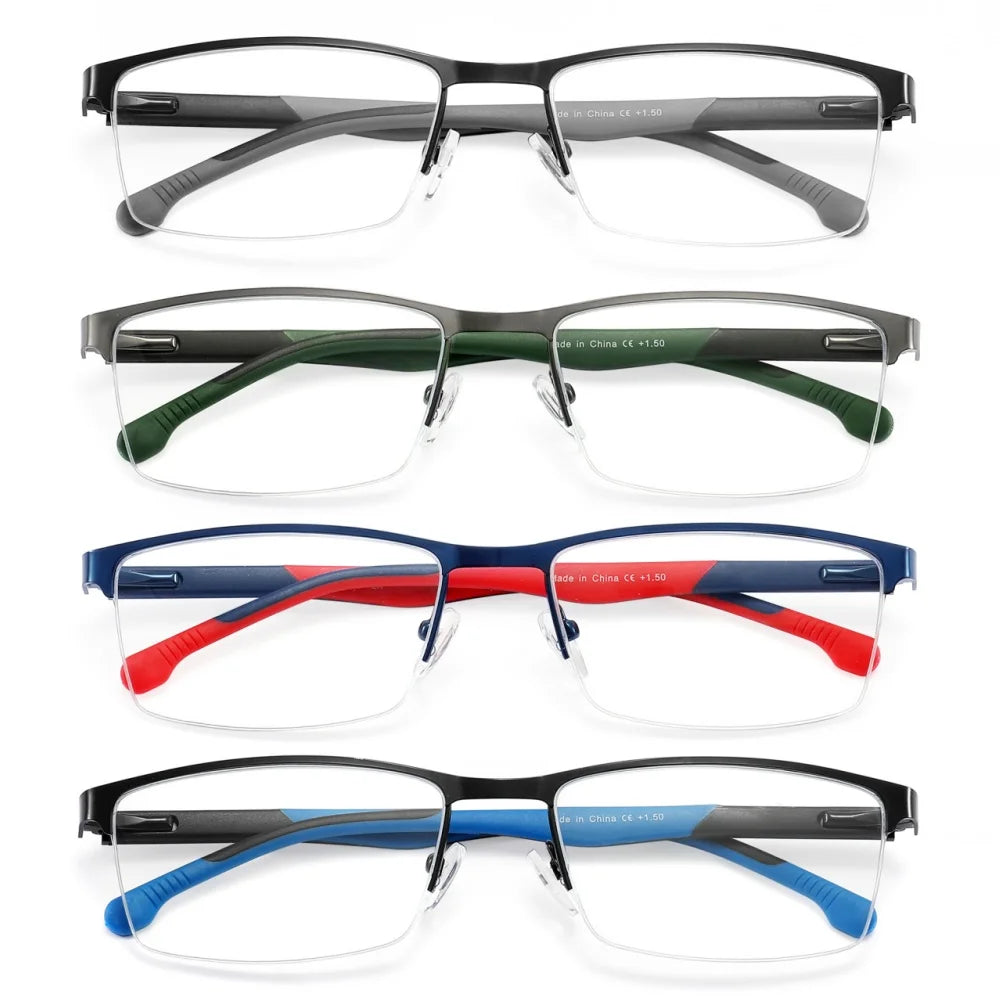 2025 NUEVAS Gafas de lectura con bloqueo de luz azul para hombre y mujer, montura de metal, lupa, lentes para presbicia, gafas +0.75~3.0
