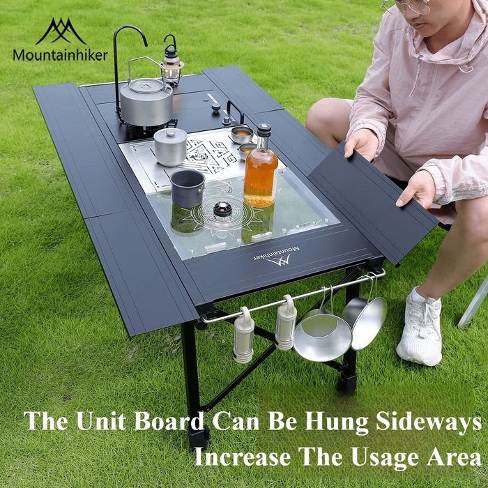 Mountainhiker Camping Folding Lift Removable Multi Unit IGT Table Gas Stove Portable Camp BBQ Grill Table Outdoor Picnic table
