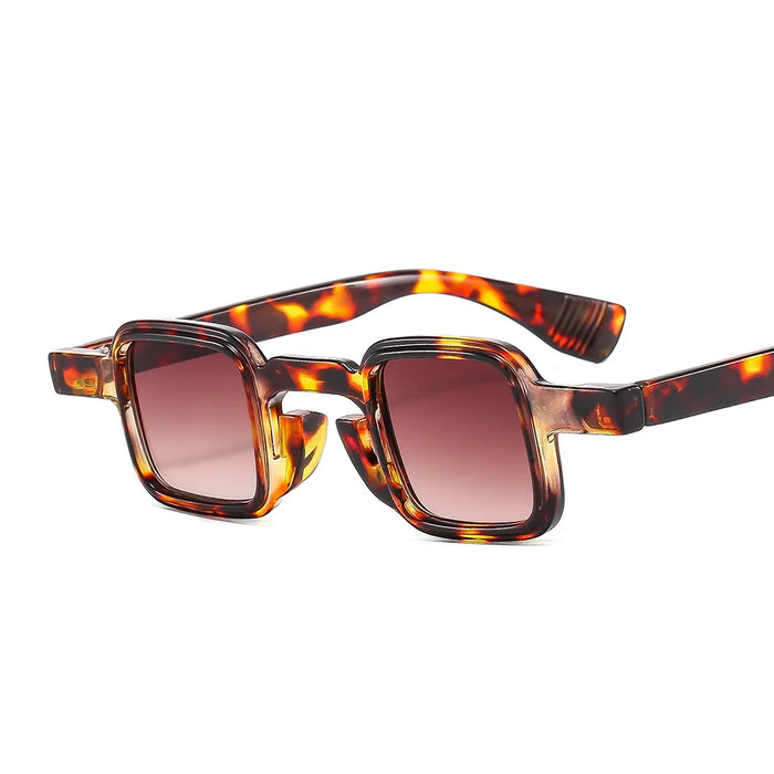 Ins Popular Fashion Small Square Sunglasses Women Retro Punk Shades UV400 Men Clear Ocean Lens Trending Rivets Sun Glasses