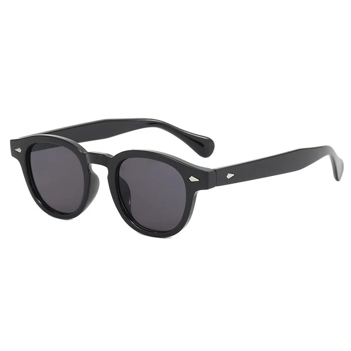 Fashion Retro Round Sunglasses Women Rivets Decoration Men Shades UV400 Punk Leopard Sun Glasses