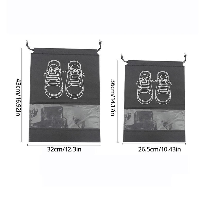 5 bolsas de almacenamiento de zapatos, organizador de armario, bolsas portátiles de viaje no tejidas, bolsillo impermeable para ropa, bolsa colgante clasificada con cordón