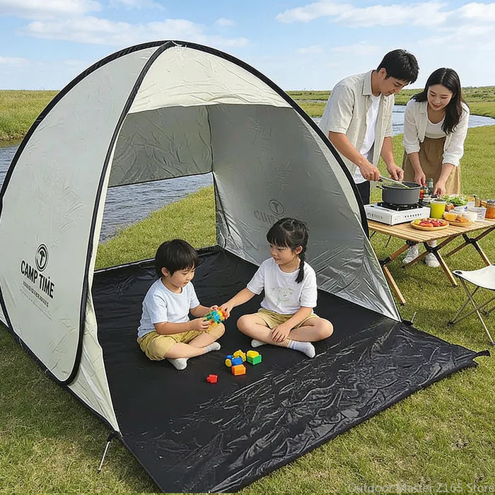 2-3 Person Instant Pop Up Tent UPF50+ UV Protection Waterproof Beach Tent Silver Coating Portable Camping Sun Shelter