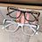 Gafas de lectura de ojo de gato elegantes para mujer - Diseño moderno de bloques de color, bloqueo de luz azul, aumento de 1.0 a 4.0