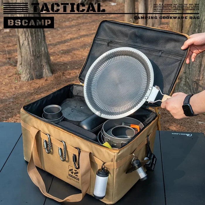 Sac de Rangement Tactique 30-42L Glacière Pliable Étanches pour Pique-nique Vaisselle Équipement de Terrain Organisateur d'Équipement de Plein Air