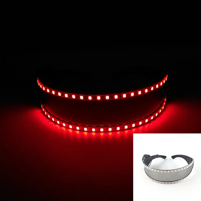 Nuevas gafas estilo Cyberpunk geniales, decoración de fiesta luminosa, gafas de sol LED que brillan, para fiestas en bares, raves y bailes