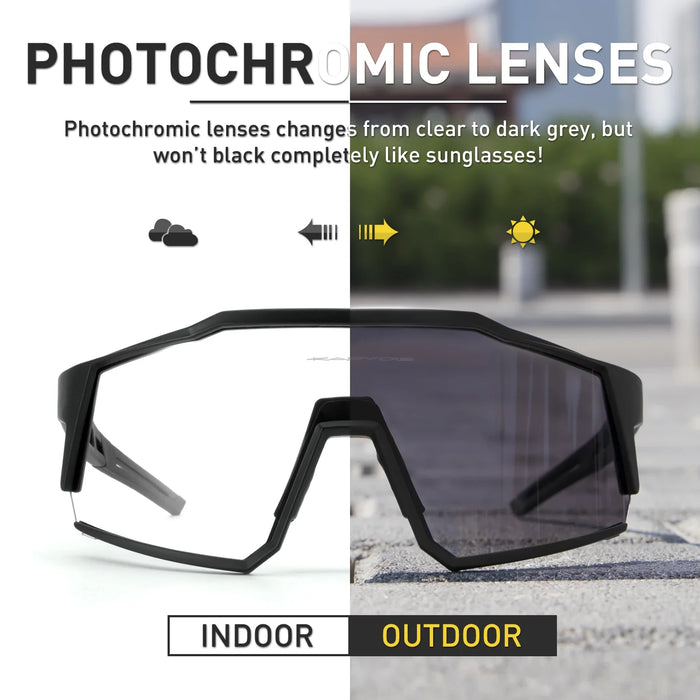 Kapvoe Photochromic Sunglasses Men Cycling Glasses UV400 MTB Clear Mountain Bike Transition Bicycle for Women Sports Eyewear