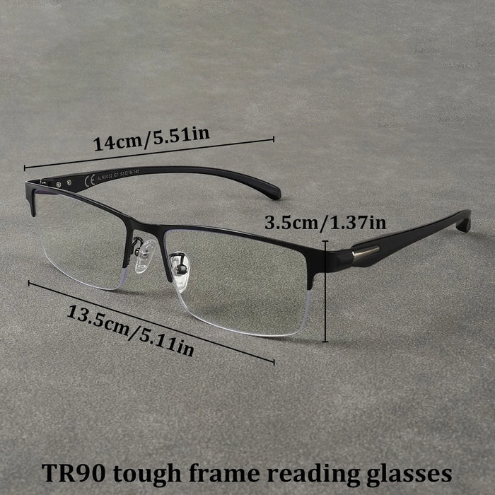 Men Women Square Progressive Multifocal Reading Glasses Photochromic Lens Ultralight Frame Flexible Temple Luxury Designer Glass