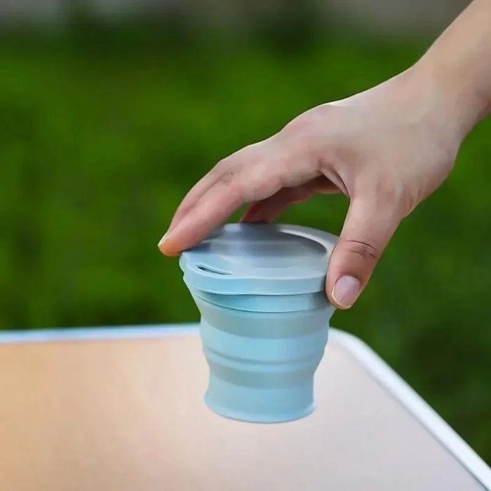 Vaso Plegable de Silicona para Exteriores con Agujero para Colgar, Vaso de Agua Portátil Creativo para Viajes, Lavado, Moda, Viajes, Silicona