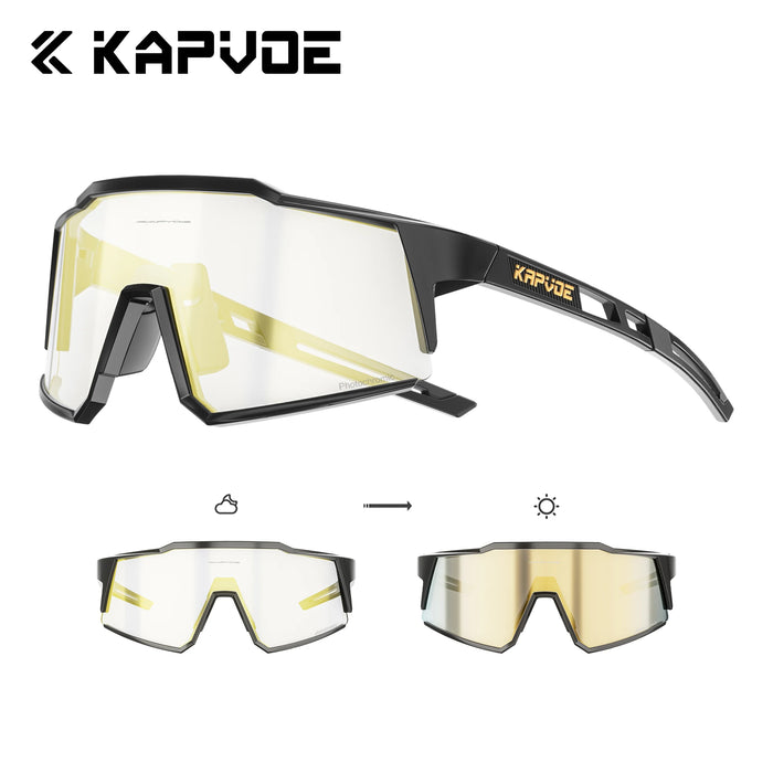 Kapvoe Photochromic Sunglasses Men Cycling Glasses UV400 MTB Clear Mountain Bike Transition Bicycle for Women Sports Eyewear