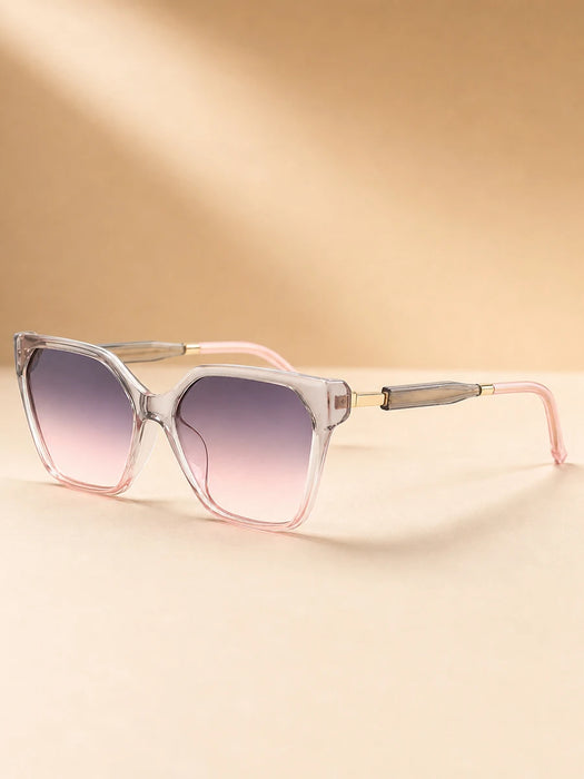 Gafas de sol de ojo de gato cuadradas de alta gama con costura de borde dorado en las patas, gafas de sol de lujo ligero para mujer