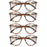 Round Reading Glasses Women Readers Eyeglasses Classic Frame Flexble Plastic Spring Hinge Lightweight Wear with Diopter +1.0~4.0