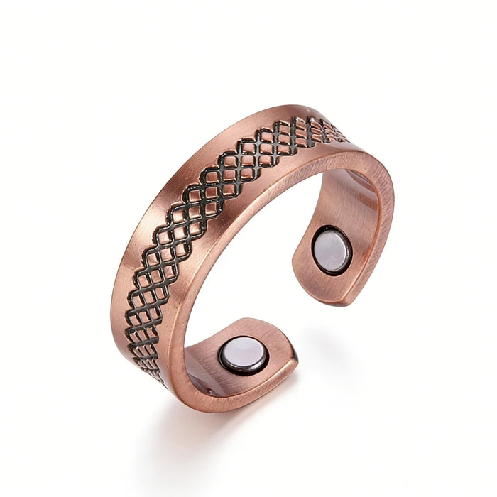 Trendy Punk Magnetic Therapy Pure Copper Rings for Women Men Anti Snoring Ring Power Slimming Health Care Jewelry