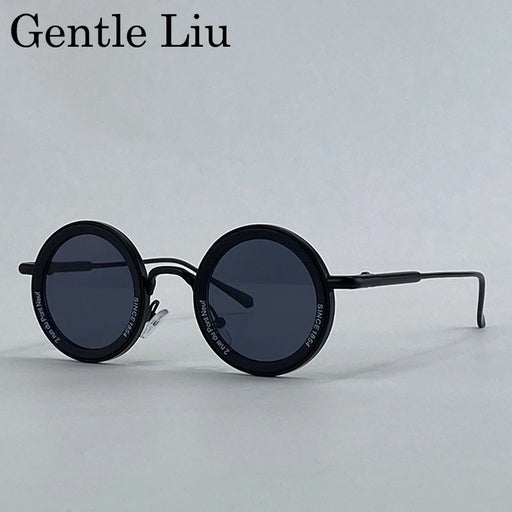 Small Frame Round Punk Sunglasses Men Women 2026 Luxury Brand Vintage Circular Eyewear For Male Outdoor UV400 Protection Eyewear