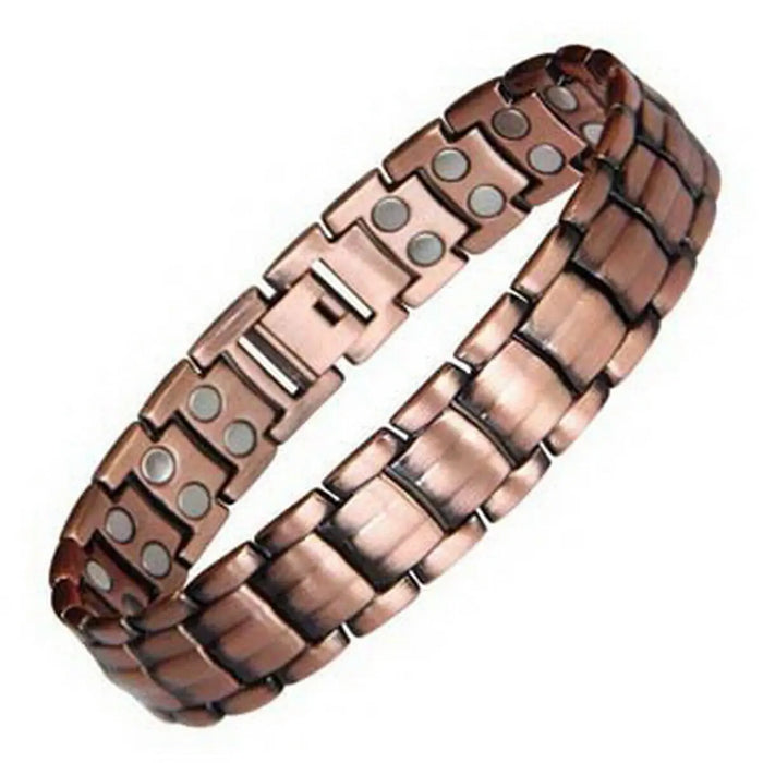 Men Red Copper Bracelet Business Style Double Strong Magnetic Therapy Bracelet For Arthritis Pain Relief Jewelry Accessories