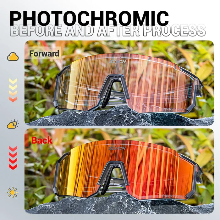 SCVCN Color Photochromic Cycling Glasses Men MTB Cycling Sunglasses Women Road Bike Glasses Outdoor Sports Bicycle Sunglasses