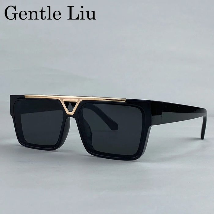 Gafas de sol cuadradas Steampunk polarizadas de gran tamaño para hombre 2025, marca de lujo, montura grande, gafas de sol para hombre, gafas retro clásicas UV400