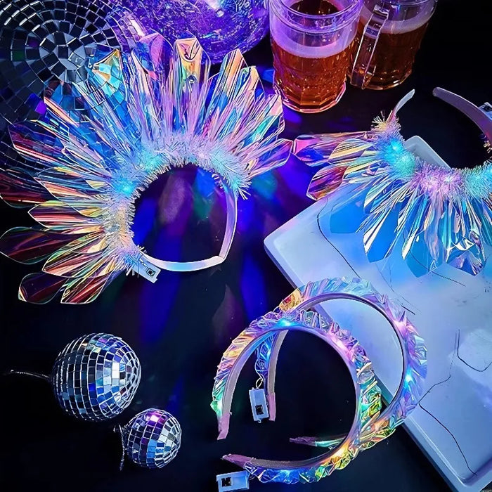 4-24Pcs LED Headbands Glow Party Light Up Headband for Birthday Wedding Favors Rave Costume Headpiece for Women Men Halloween
