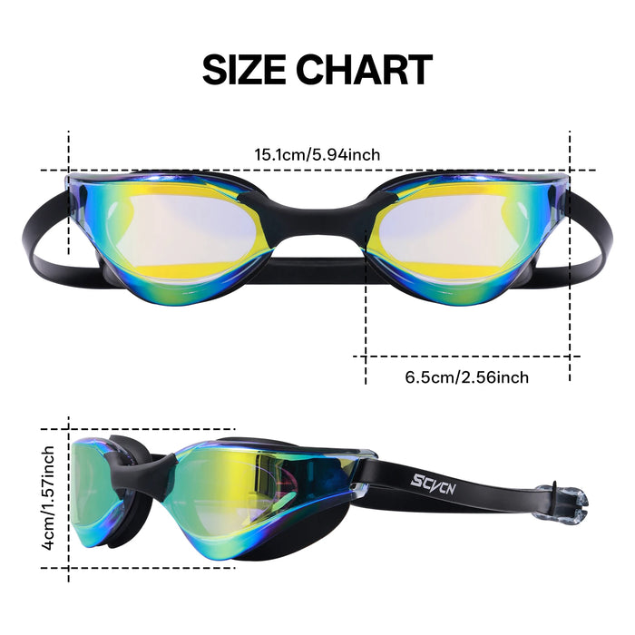 SCVCN New Men UV Protection Adjustable Adult Outdoor Swim Goggles Professional Female Swimming Electroplate Anti Fog Glasses