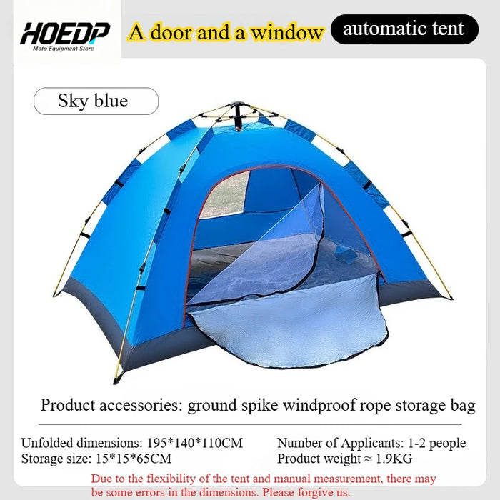 Portable Automatic Camping Tent 1-2 People Sun Protection Waterproof Instant Setup Outdoor Camping Hiking Shelter