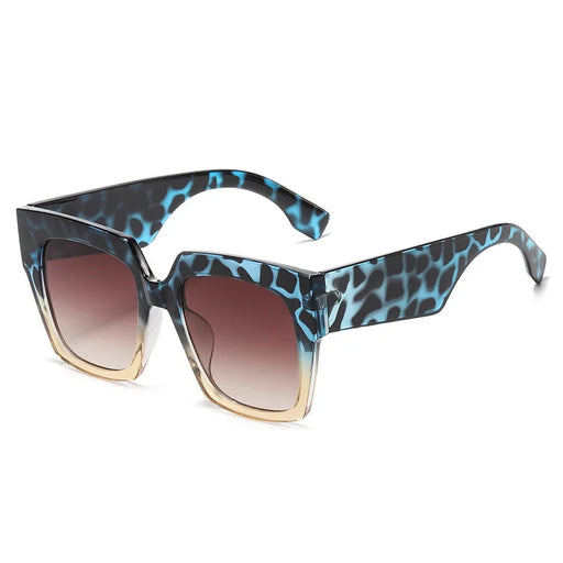 Nouvelle marque de luxe de mode Lunettes de soleil carrées Femme Vintage Surdimensionnées Lunettes de soleil Femme Grandes montures Nuances Noir Bleu Dame Uv400