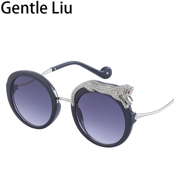 Round Steampunk Sunglass Women 2026 Fashion Luxury Brand Retro Sun Glasses for Ladies Shades Computer Anti Blue Light Eyeglasses