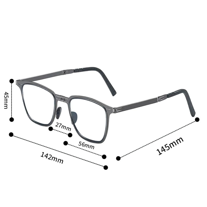 Gafas de sol fotocromáticas polarizadas para hombre, ligeras, plegables, con funda, montura cuadrada clásica de metal con bisagras para conducir y pescar