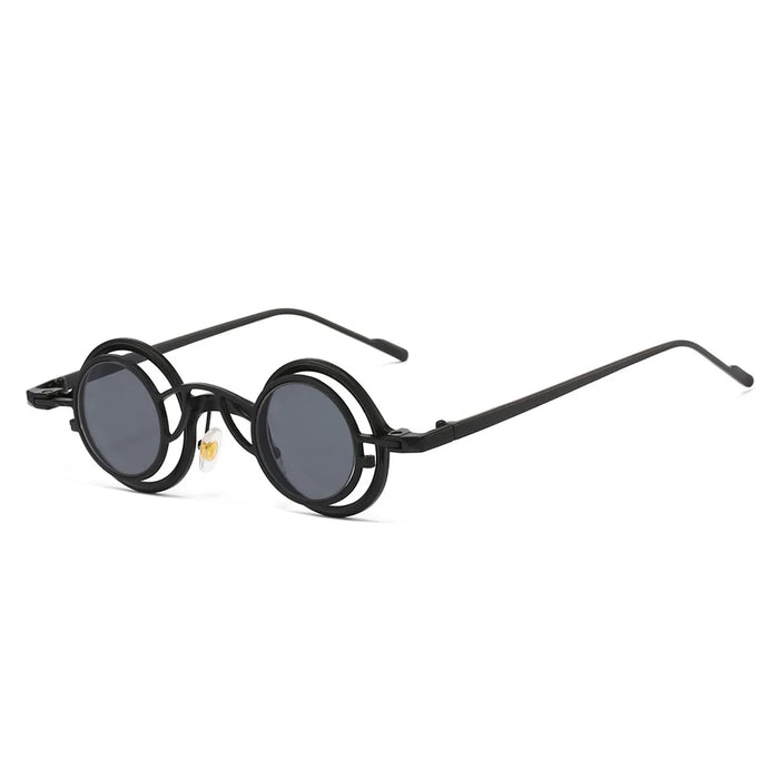 Nouvelles lunettes de soleil rondes rétro deux en un en titane pur pour femme, style Y2K, personnalité steampunk, haute qualité, pour homme, Gafas De Sol UV400