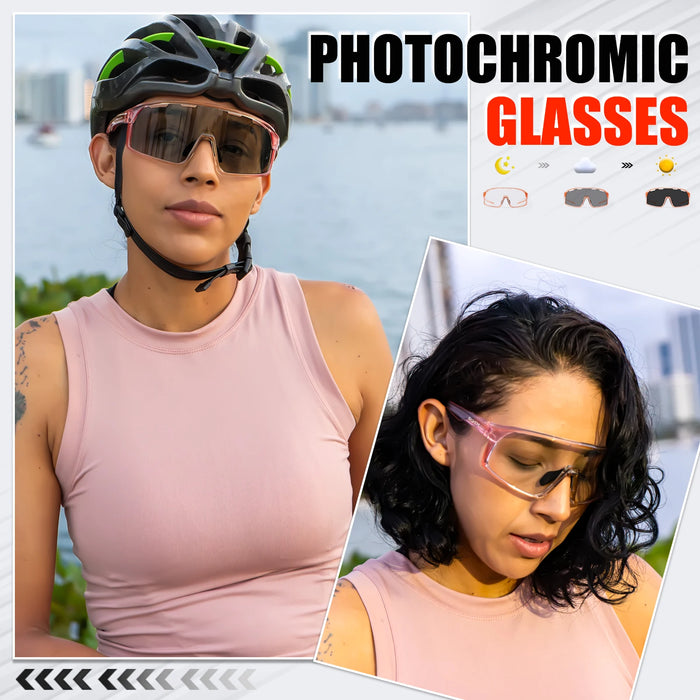 SCVCN Photochromic Cycling Glasses Hiking Drive Bicycle Sports Sunglasses Outdoor Running Sunglasses Men MTB Road Bike Glasses