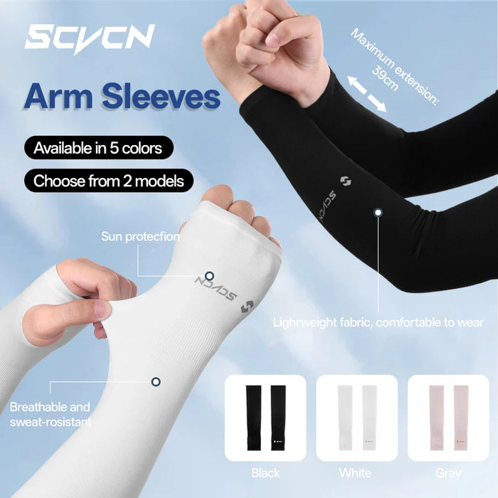 SCVCN 1Pair Breathable Hand Cover Cooling 1Pair Arm Sleeves UPF50+ Sun Protection Outdoor Cycling Sun BikingIce Fabric Sleeve
