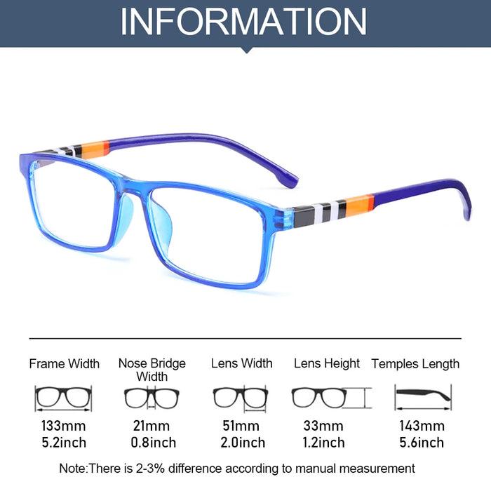 Fashion Anti-Blue Light Gradient Rrectangle Reading Glasses Men Women Urltra-Light Eye Protection Eyeglasses