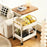 3 Tier Rolling Kitchen Cart Durable Carbon Steel Metal Utility Cart for Tool Snack Storage with Rolling Wheels