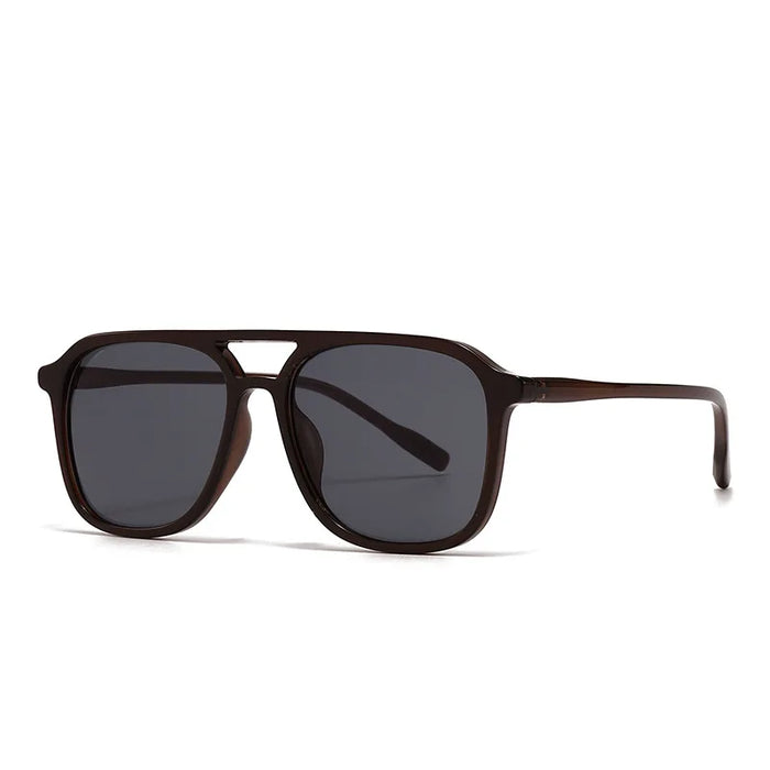 Ins Retro Double Bridge Square Women Sunglasses 2025 Fashion Leopard Print Gradient Lenses Men Trend Gafas de sol UV400