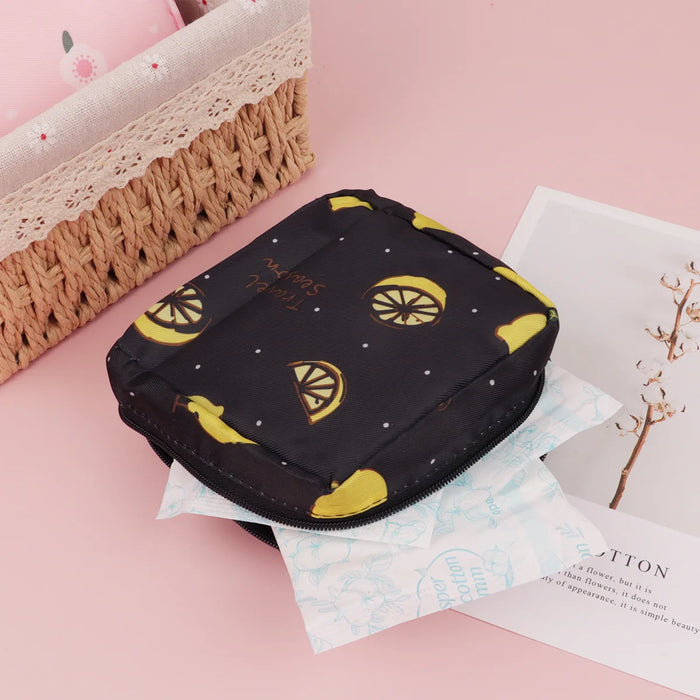 Bolsa de almacenamiento para toallas sanitarias Zero Wallet, portátil, pequeña, sencilla, de dibujos animados, bonita, de gran capacidad, para algodón sanitario, portátil.