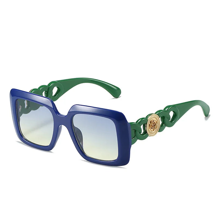 Square Sunglasses Women Ins Popular Fashion Double Color Frame Retro Leopard Shades UV400 Men Trending Sun Glasses Oculus
