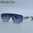 Gafas de sol Steampunk de una pieza sin montura para mujer 2026 de marca de lujo, escudo a prueba de viento, gafas de sol para dama, montura de metal, gafas de sol