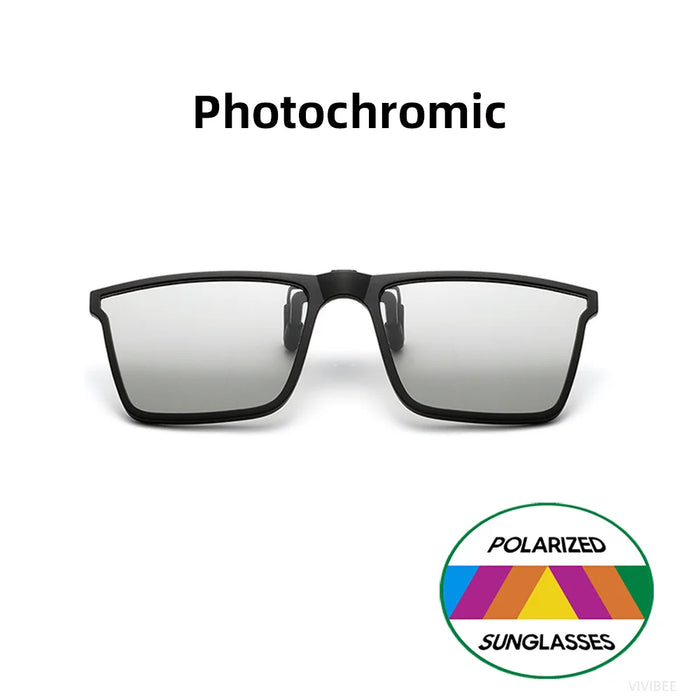 Gafas de sol VIVIBEE cuadradas con clip abatible, polarizadas, espejo azul, para conducir, lentes grises UV400 fotocromáticas, clips de visión nocturna