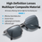 Gafas de sol fotocromáticas polarizadas para hombre, ligeras, plegables, con funda, montura cuadrada clásica de metal con bisagras para conducir y pescar