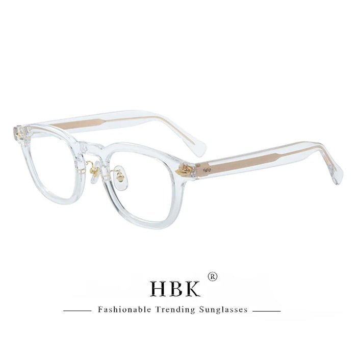 HBK Retro Oval Glasses Frames Transparent Lenses Men High Quality TR-90 Frame Glasses Women's Anti BlueLight Computer Glasses
