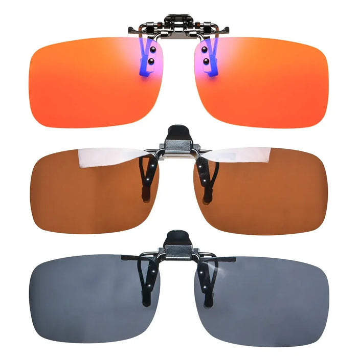SHINU Polarized clip-on glasses Anti Blue Light Polarized Sunglasses Worn Over Glasses Yellow Lenses Glasses For Night Driving